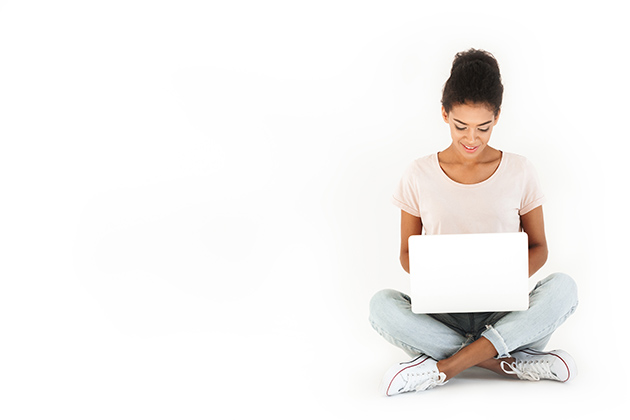 Woman using a laptop