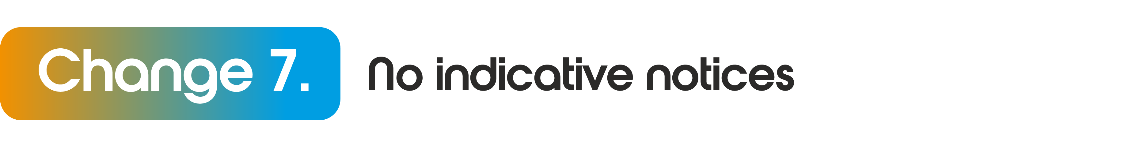 Change 7: No indicative notices