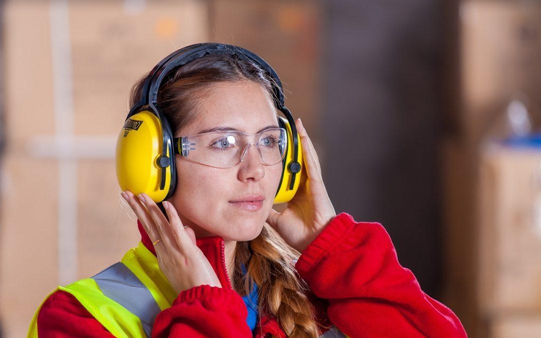 woman with ear protection