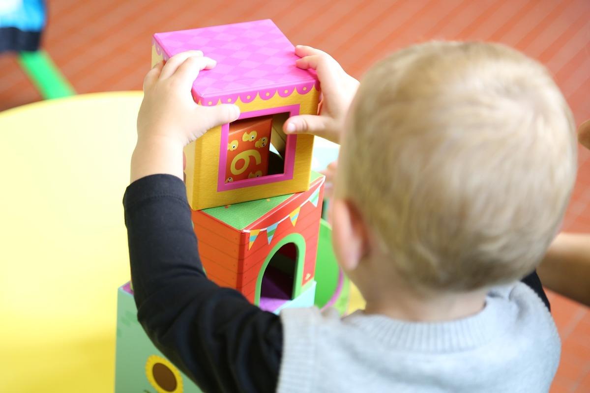 baby playing with toys