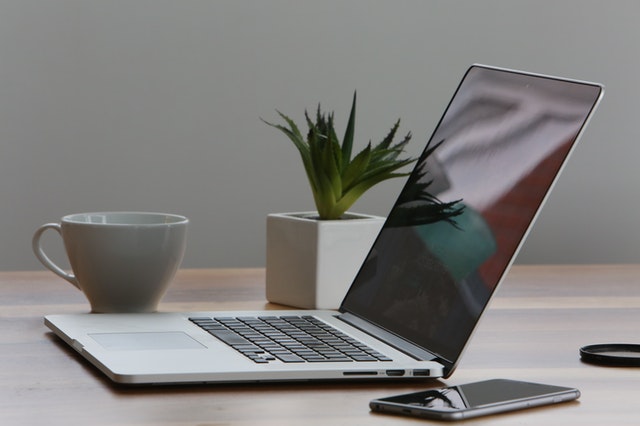 Laptop on a desk