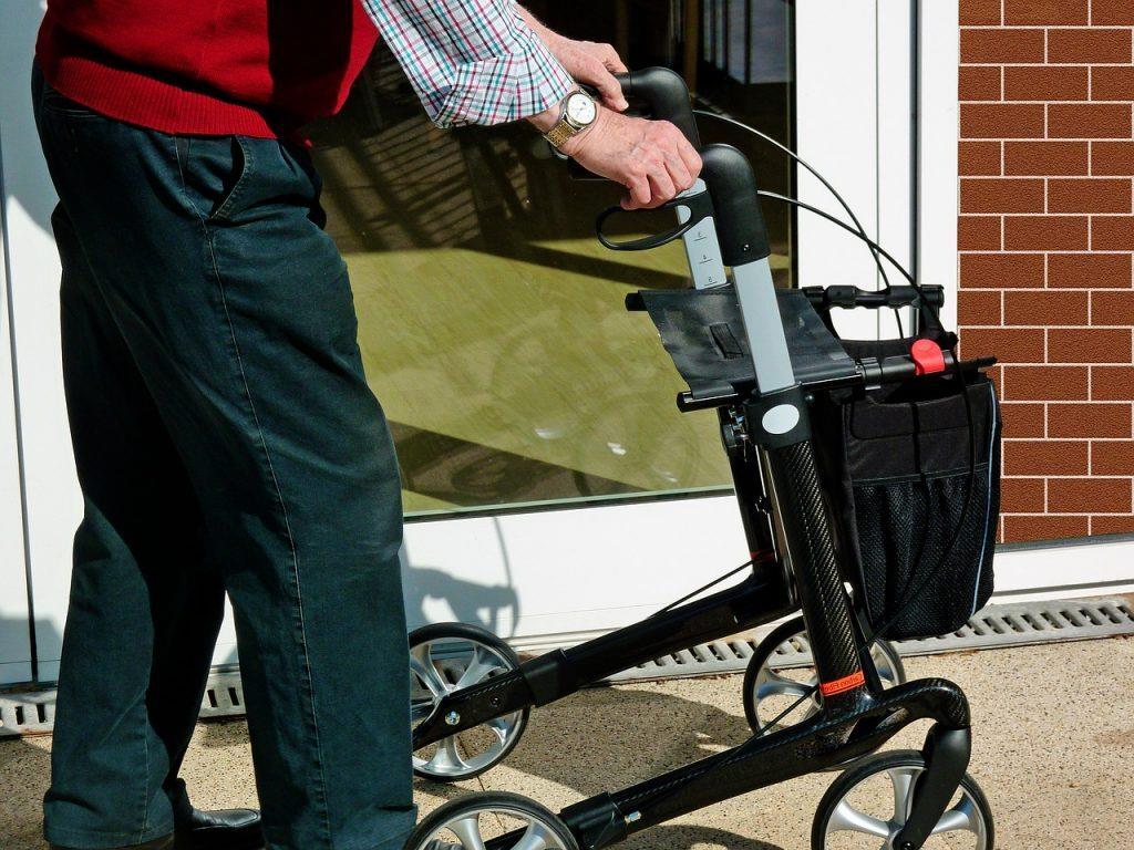 elderly person using a walker